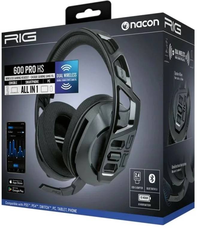 אוזניות מקצועיות-RIG 600 PRO HX Dual Wireless Universal Gaming Headset with Bluetooth for Xbox Series X|S, Xbox One, Playstation PS4, PS5, Nintendo Switch, PC, USB & Mobile
