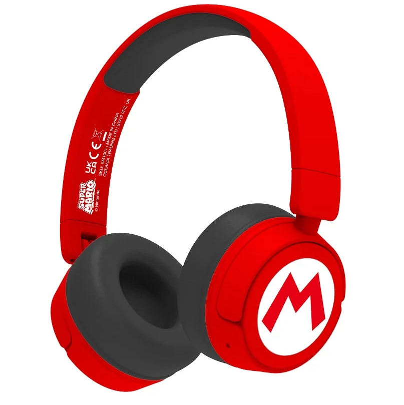 אוזניות אלחוטיות בעיצוב מריו-OTL SUPER MARIO LOGO KIDS WIRELESS HEADPHONES - HARDWARE