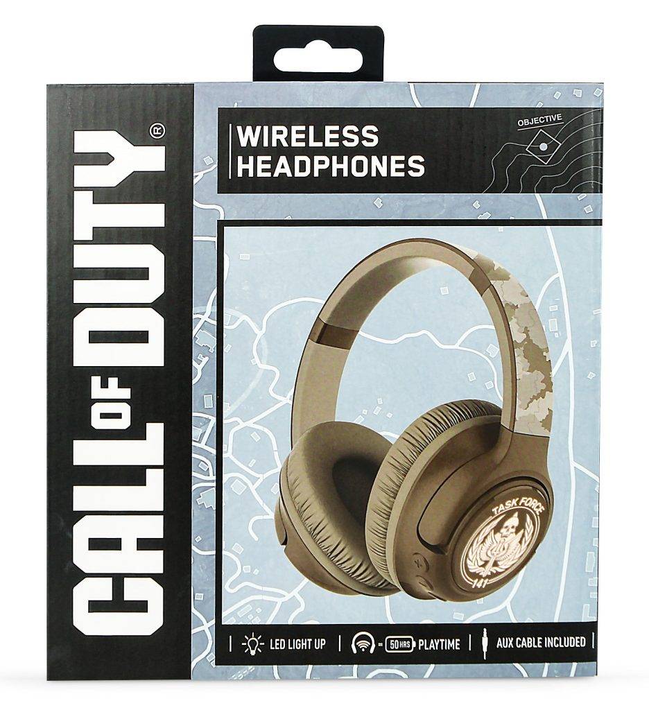 אוזניות גיימינג אלחוטיות-OTL CALL OF DUTY WIRELESS HEADPHONES WITH LED BACKLIGHT GREEN CAMO  - HARDWARE