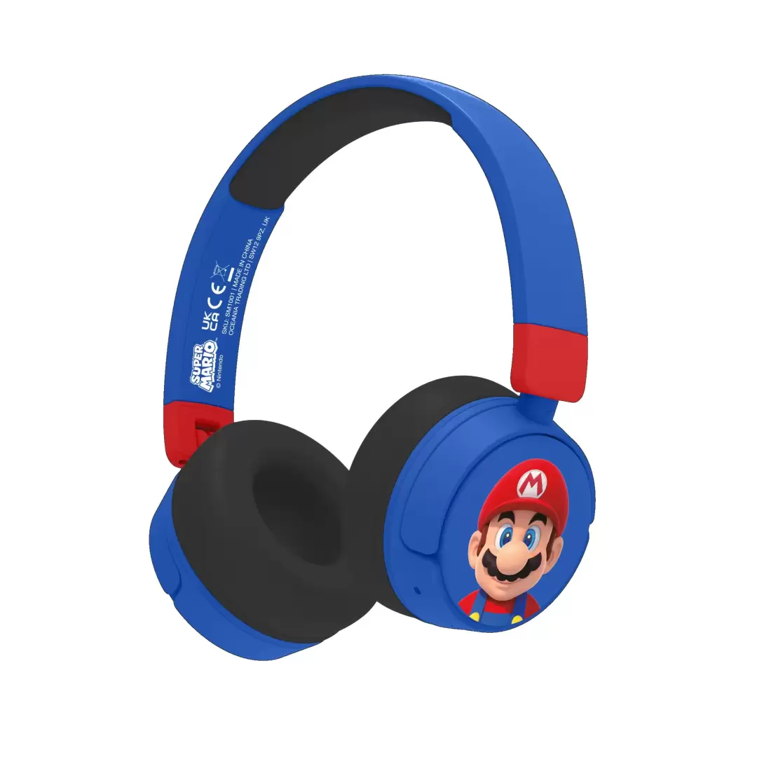 אוזניות אלחוטיות מעוצבות באיור מריו-OTL SUPER MARIO FACE KIDS WIRELESS HEADPHONES - HARDWARE